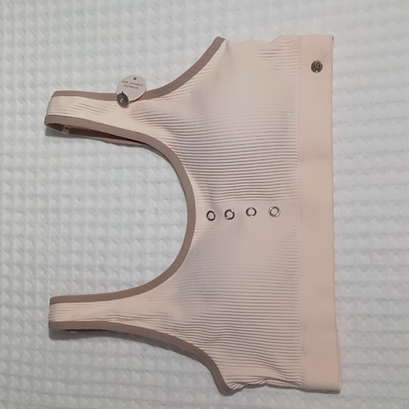 Lucky Brand Ribbed Seamless Comfort Bra Size Large Cream/Tan - Picture 6 of 15